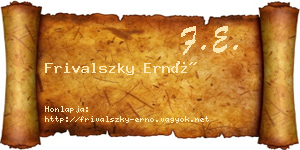 Frivalszky Ernő névjegykártya