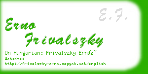 erno frivalszky business card